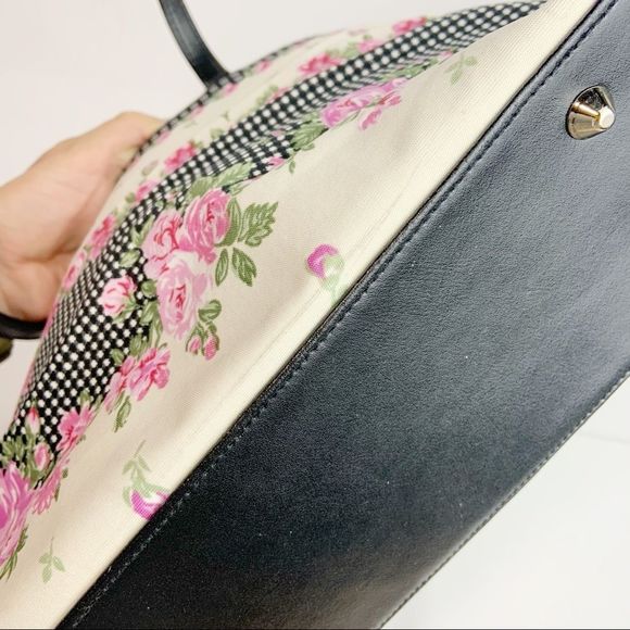 Vintage Isabella Fiore Floral Sequin Handbag Tote - Picture 6 of 9